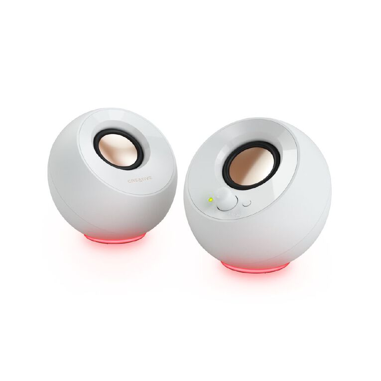 Creative Pebble SE Speaker with RGB Lighting - White, , hi-res
