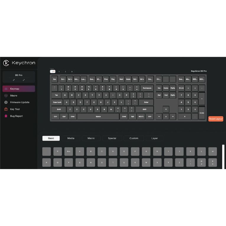 Keychron B6 Pro Ultra-Slim Wireless Keyboard - Space Gray, , hi-res