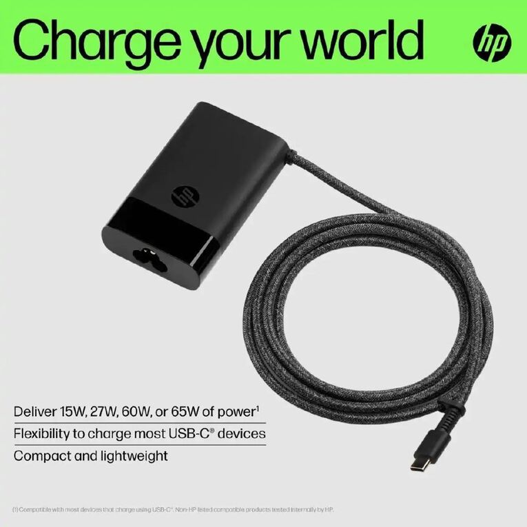 HP USB-C 65W Laptop Charger, , hi-res