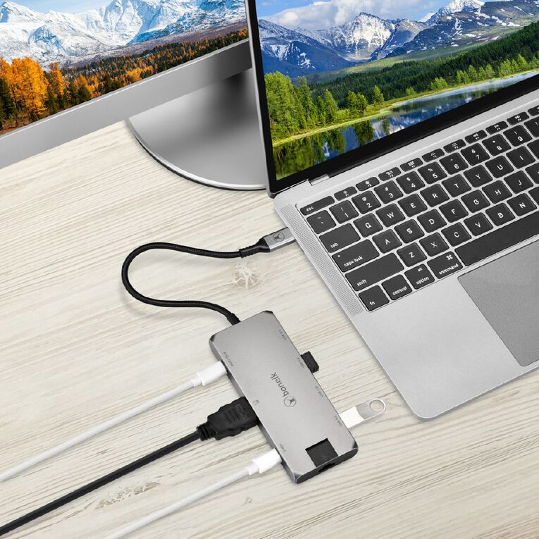 Bonelk Long-Life USB-C to 8 in 1 Multiport Hub - Space Grey, , hi-res