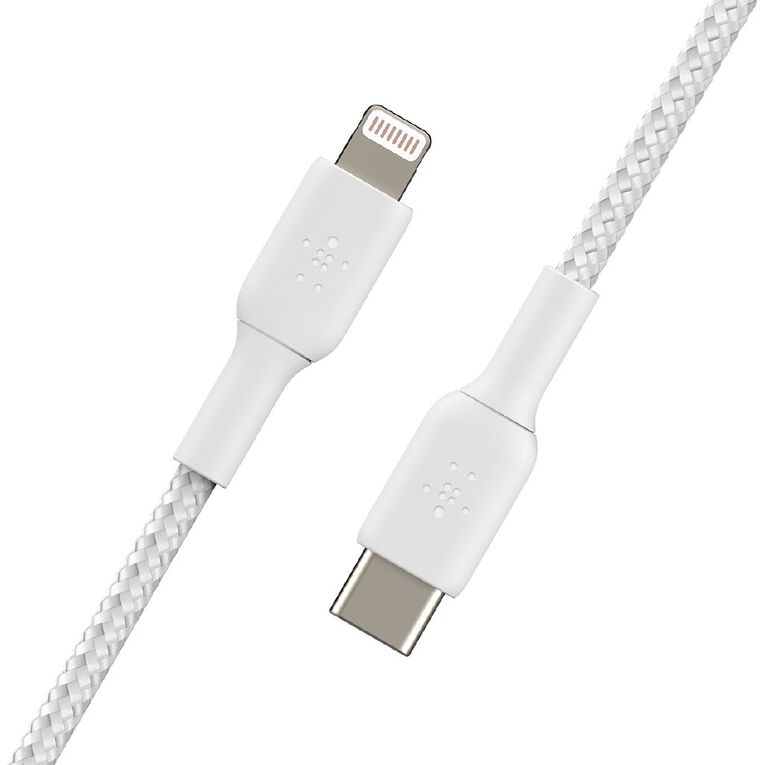 Belkin BoostUp Charge USB-C To Lightning Braided Cable 1m - White, , hi-res