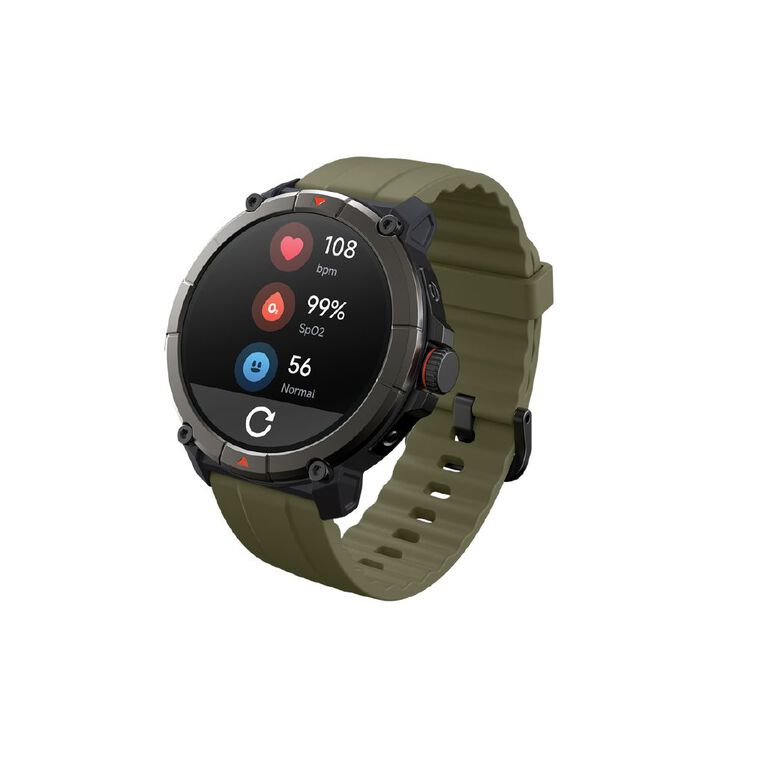 Ryze Trek Smart Watch With GPS (Olive + Black), , hi-res