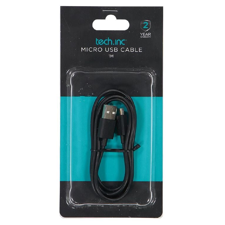 Tech.Inc Micro USB Cable 1m Black, , hi-res