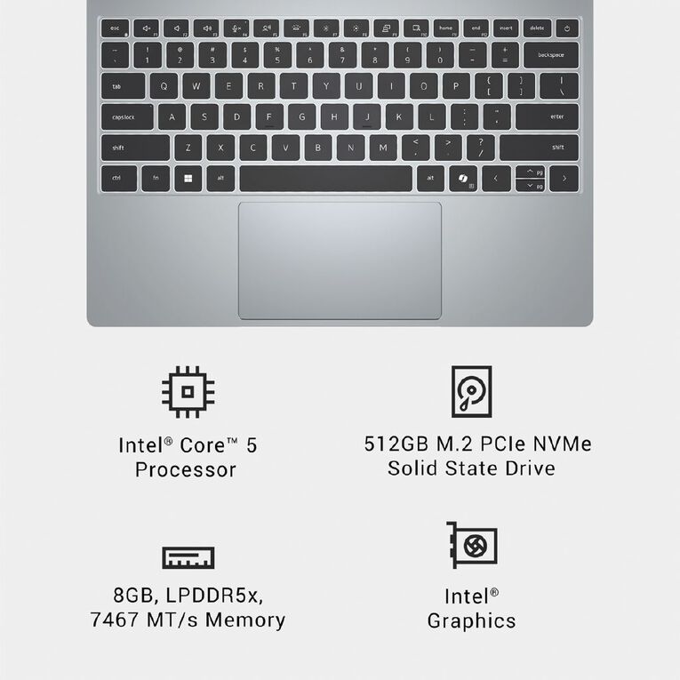 Dell XPS 13.4 Inch Touchscreen Intel Core 5 8GB RAM 512GB SSD Windows 11 Home, , hi-res