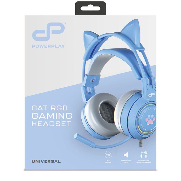 PowerPlay Cat RGB Gaming Headset - Blue, , hi-res
