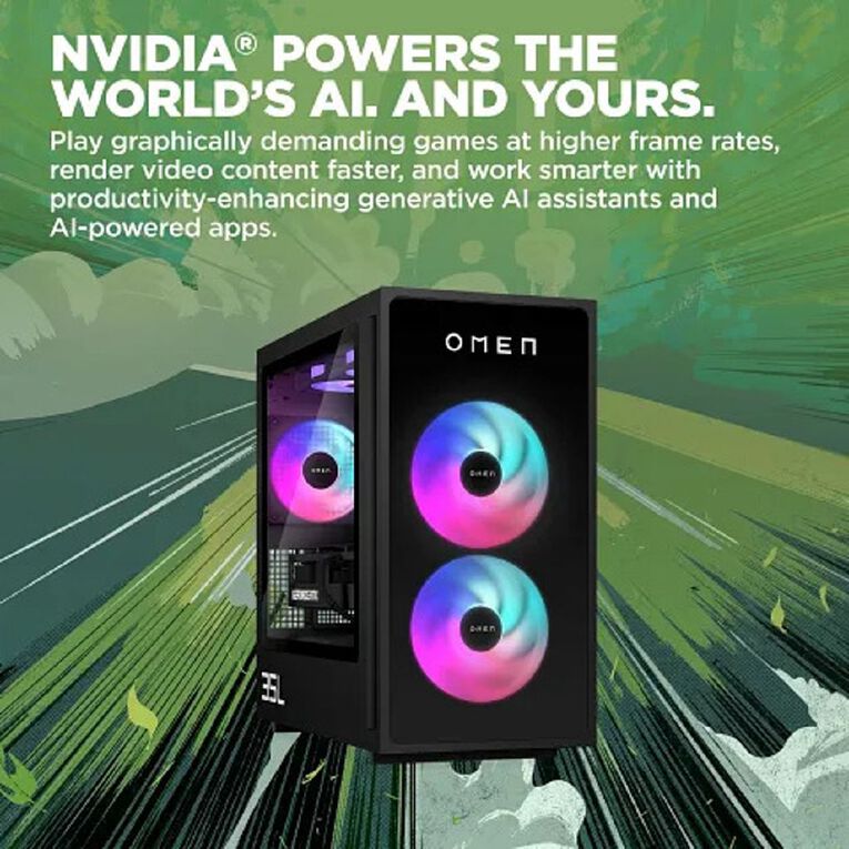 HP OMEN 35L AMD Ryzen 7-9800X3D 32GB RAM 2TB SSD NVIDIA RTX 5070 Ti Windows 11 Gaming Desktop PC, , hi-res