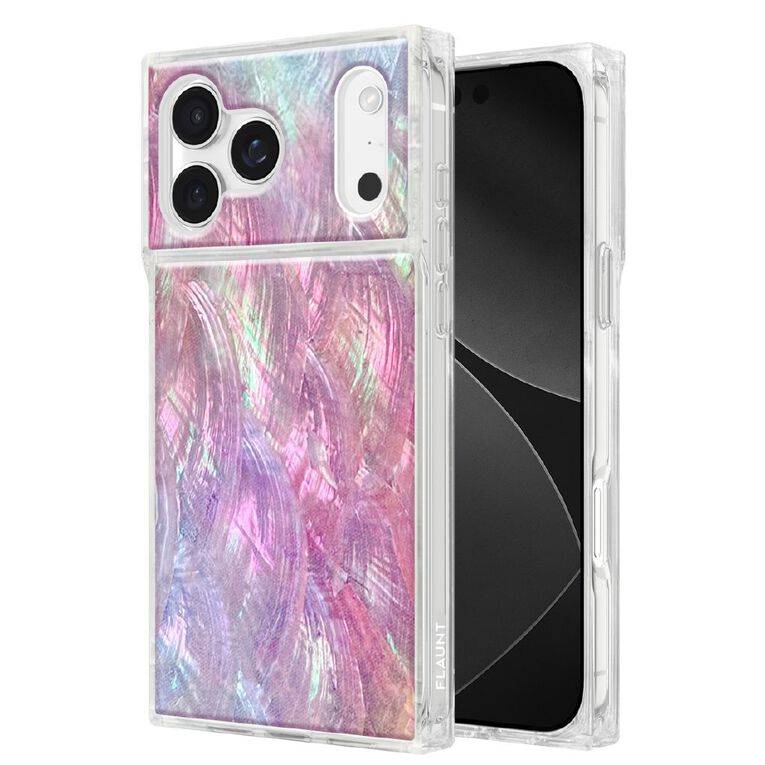 Flaunt Square Pink Mother of Pearl Case for iPhone 18 Pro Max / 17 Pro Max, , hi-res