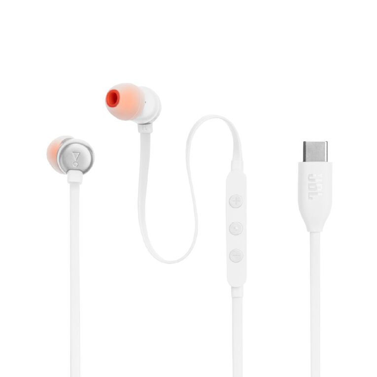 JBL Tune 310C USB-C Wired Hi-Res In-Ear Headphones - White, , hi-res