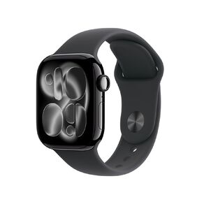 Apple Watch Series 11 Cellular 42mm Jet Black Aluminium Case with Black Sport Band S/M