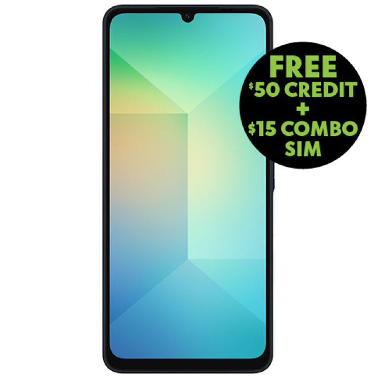 Samsung Galaxy A06 4G 64GB with Warehouse Mobile Sim - Black, , hi-res
