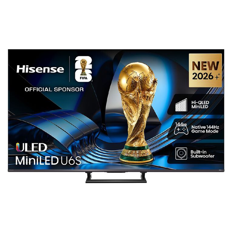 Hisense 55 Inch U6S Mini-LED 4K QLED 144Hz TV, , hi-res