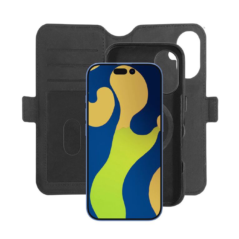 3SIXT Neo Wallet MagSafe Case for iPhone 16 - Black, , hi-res