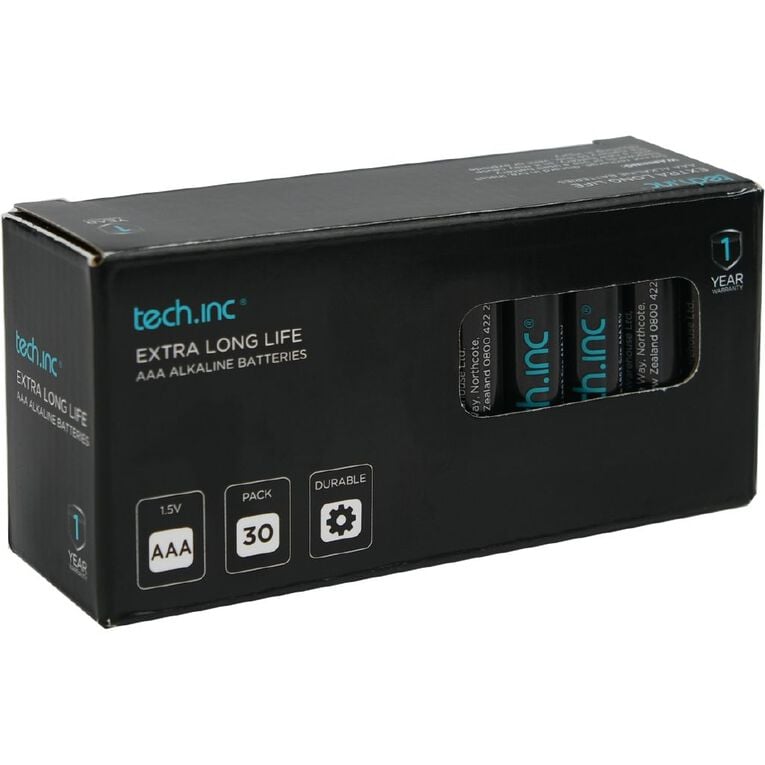 Tech.Inc AAA Size Alkaline Battery 30 Pack, , hi-res