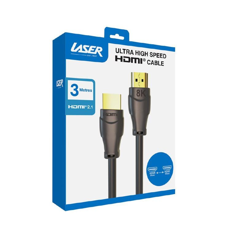 Laser 8K HDMI 2.1 Cable (Gold Plated) 3m - Black, , hi-res
