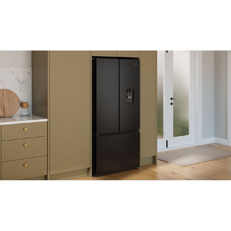 Haier 509L 500 Series French Door Refrigerator Non-plumbed waster - Black, , hi-res