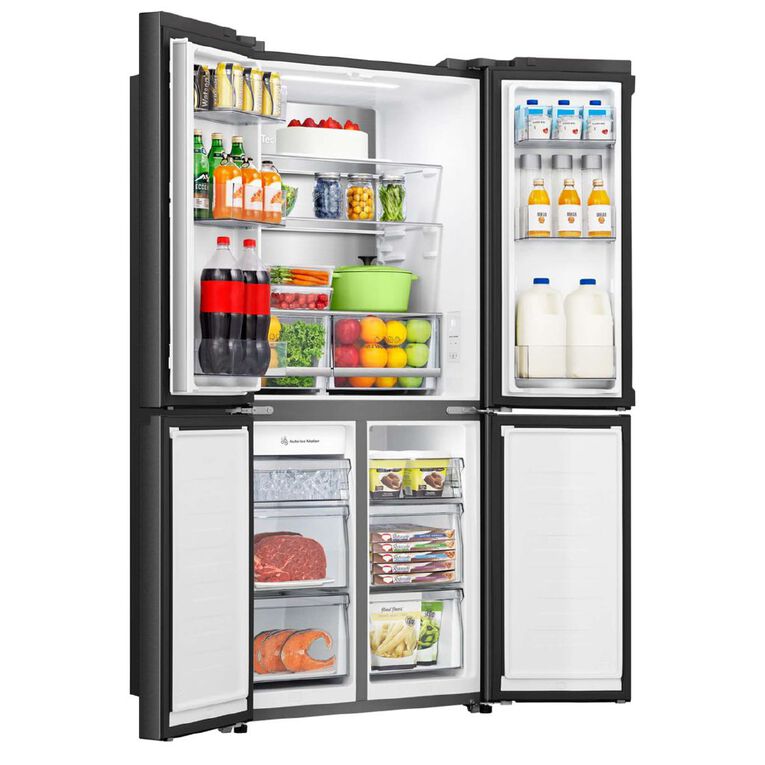 Hisense PureFlat Slim Quad Door 483L Dark Stainless Steel, , hi-res