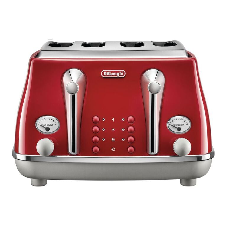 Delonghi Icona Capitals 4 Slice Toaster Tokyo Red, , hi-res