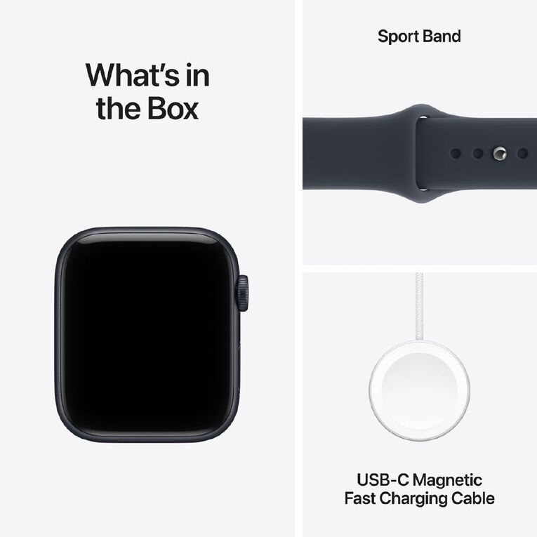 Apple Watch SE 3 Cellular 44mm Midnight Aluminium Case with Navy Blue Sport Band M/L, , hi-res