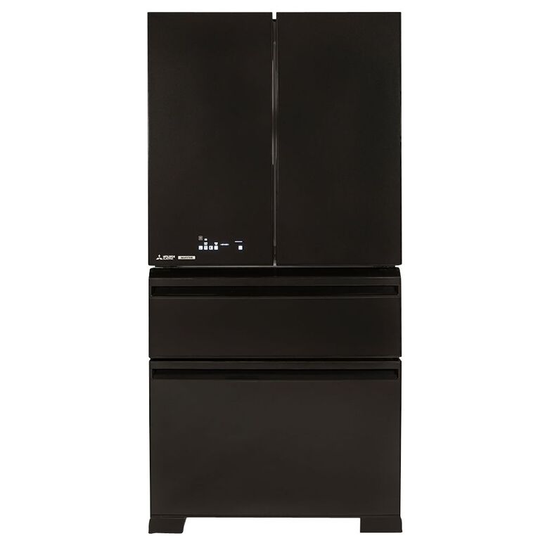 Mitsubishi 564L French Door Fridge Freezer Black Glass Noel Leeming