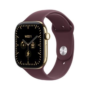 Apple Watch Series 12 Cellular 46mm Radiant Gold Titanium Case with Burgundy Sport Band M/L
