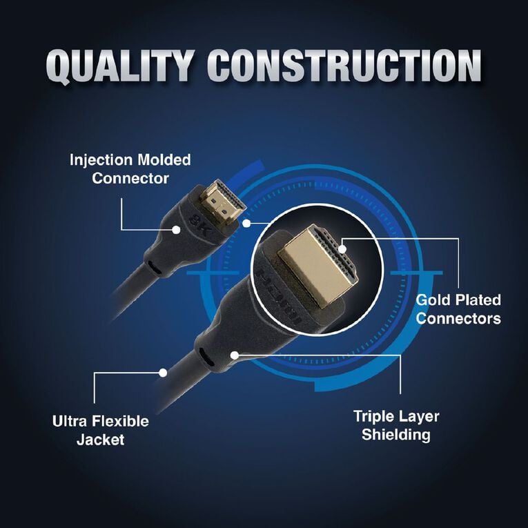 Laser 8K HDMI 2.1 Cable (Gold Plated) 3m - Black, , hi-res