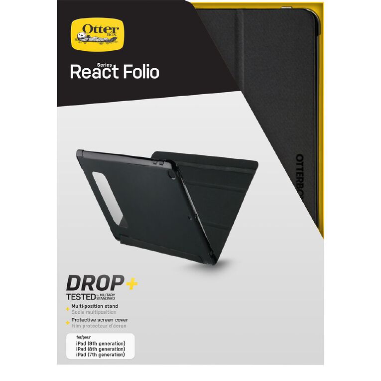 OtterBox iPad 7/8/9 Gen React Folio Case Black, , hi-res