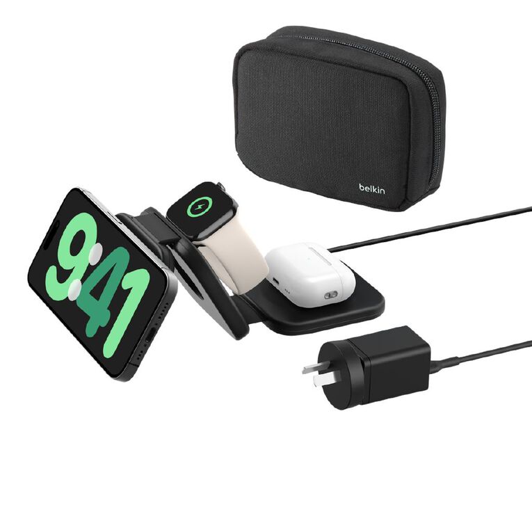 Belkin 3-In-1 QI2 15W Boostcharge Pro Travel Magnetic Wireless