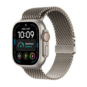 Apple Watch Ultra 4 Cellular 49mm Natural Titanium Case with Natural Milanese Loop L