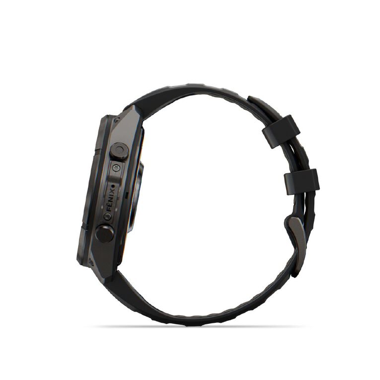 Garmin Fenix 9 Pro 47mm AMOLED - Carbon Grey DLC Titanium With Black/Pebble Grey Silicone Band, , hi-res