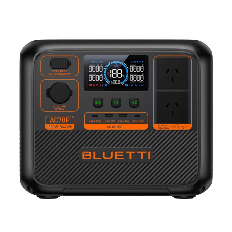 Bluetti AC70P Portable Power Station 1000W 864Wh, , hi-res