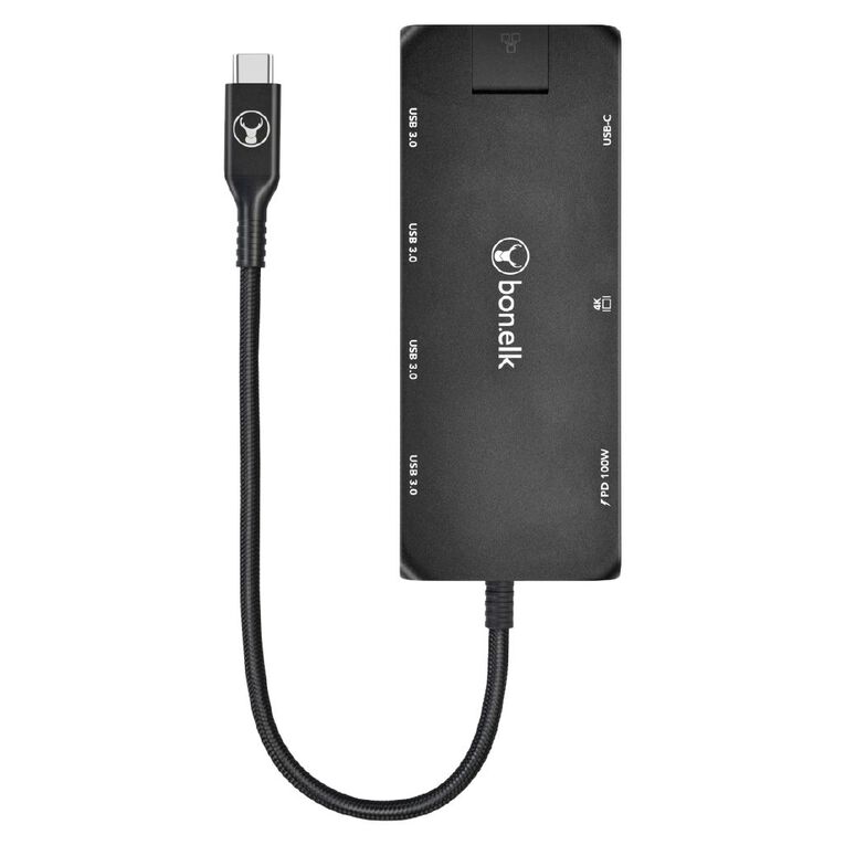 Bonelk Long-Life USB-C to 8-in-1 Multiport Hub - Black, , hi-res