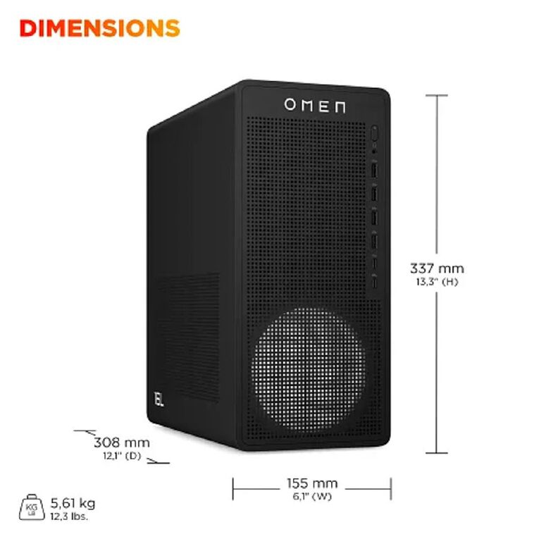 HP OMEN 16L AMD Ryzen 7-8700F 32GB RAM 1TB SSD NVIDIA RTX5060 Ti Windows 11 Gaming Desktop PC, , hi-res