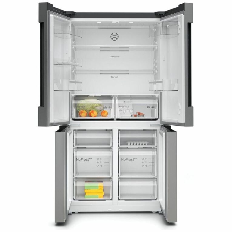 Bosch 605L Series 4 French Door Refrigerator - Brushed Steel, , hi-res