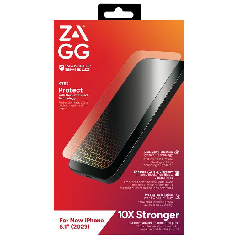 Zagg InvisibleShield XTR3 Glass Screen Protector iPhone 15, , hi-res