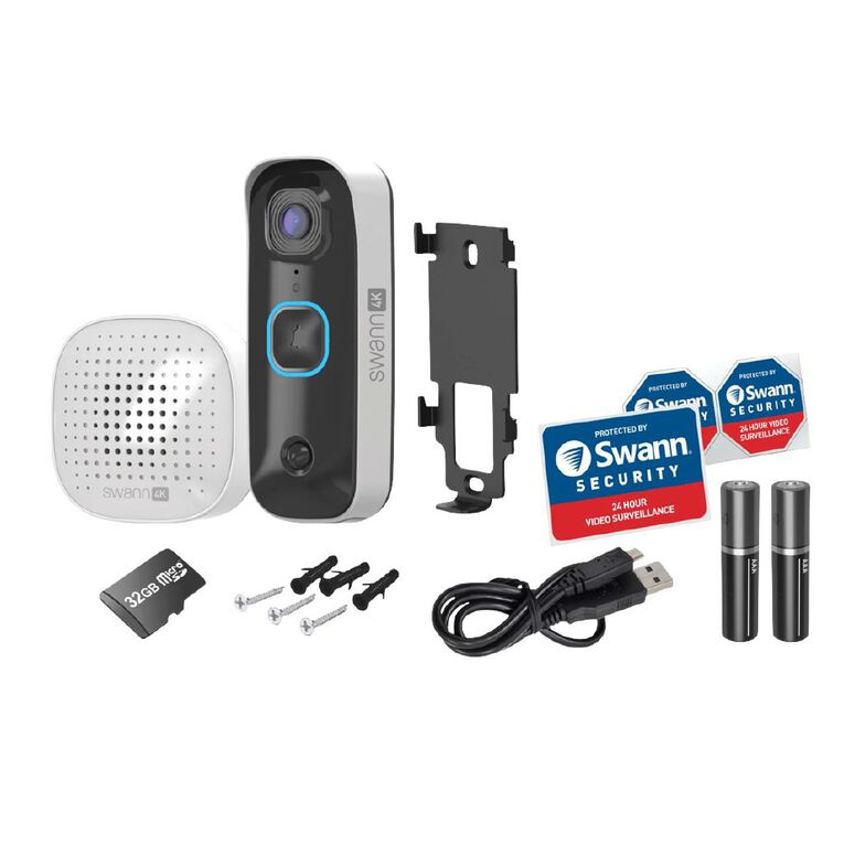 Swann Buddy 4K Video Doorbell and Chime Kit, , hi-res