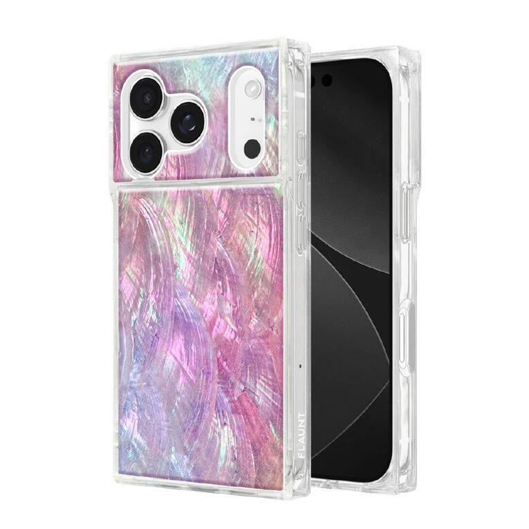 Flaunt Square Pink Mother of Pearl Case for iPhone 18 Pro / 17 Pro, , hi-res