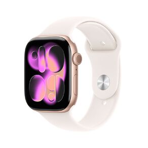 Apple Watch Series 11 GPS 46mm Rose Gold Aluminium Case with Light Blush Sport Band M/L