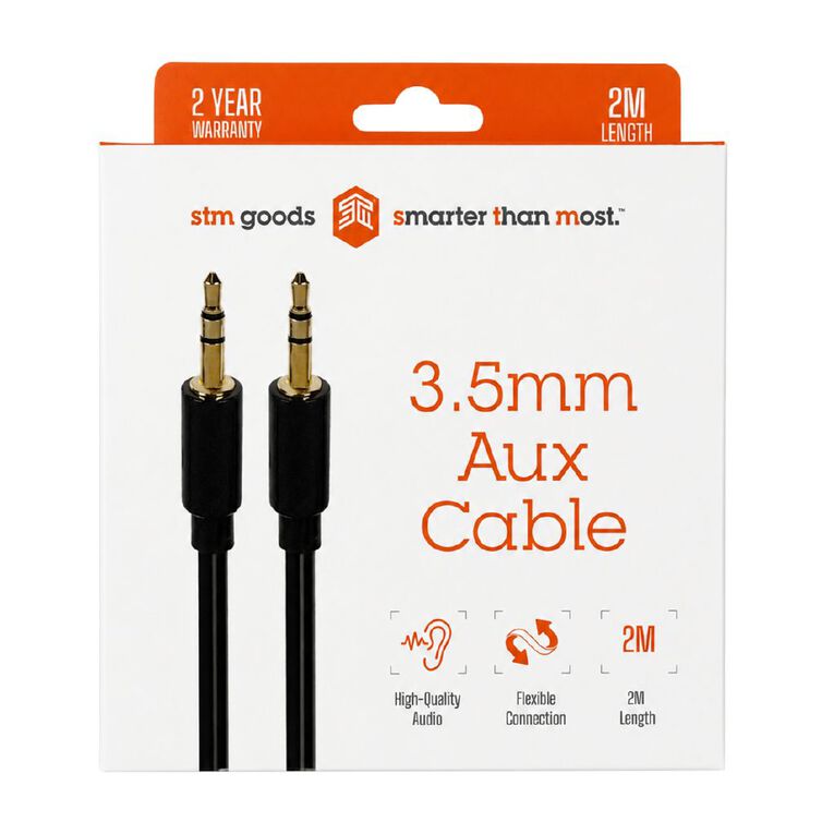 STM 3.5mm (Male) to 3.5mm (Male) Audio Cable, 2m - Black, , hi-res