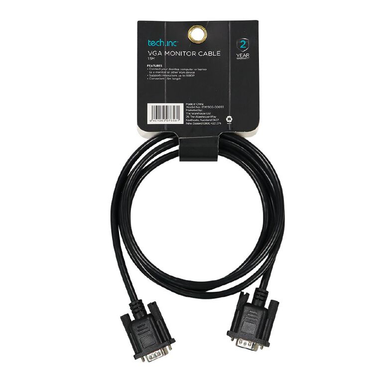 Tech.Inc VGA Monitor Cable 1.5M, , hi-res