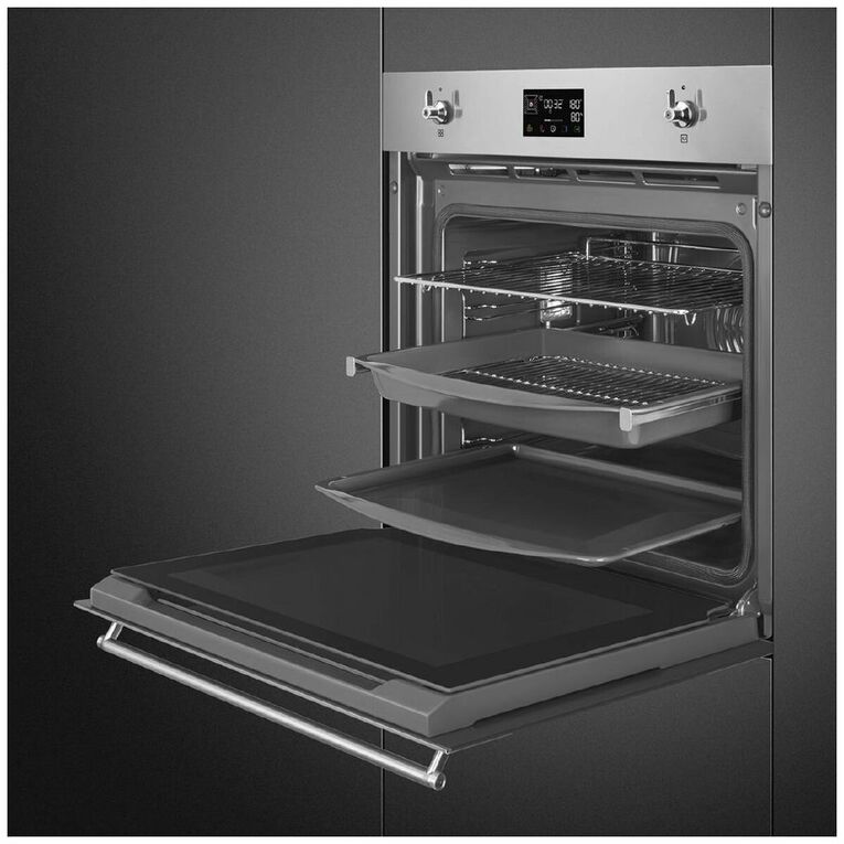 Smeg 60cm Pyro Steam Oven Classic - Stainless Steel, , hi-res