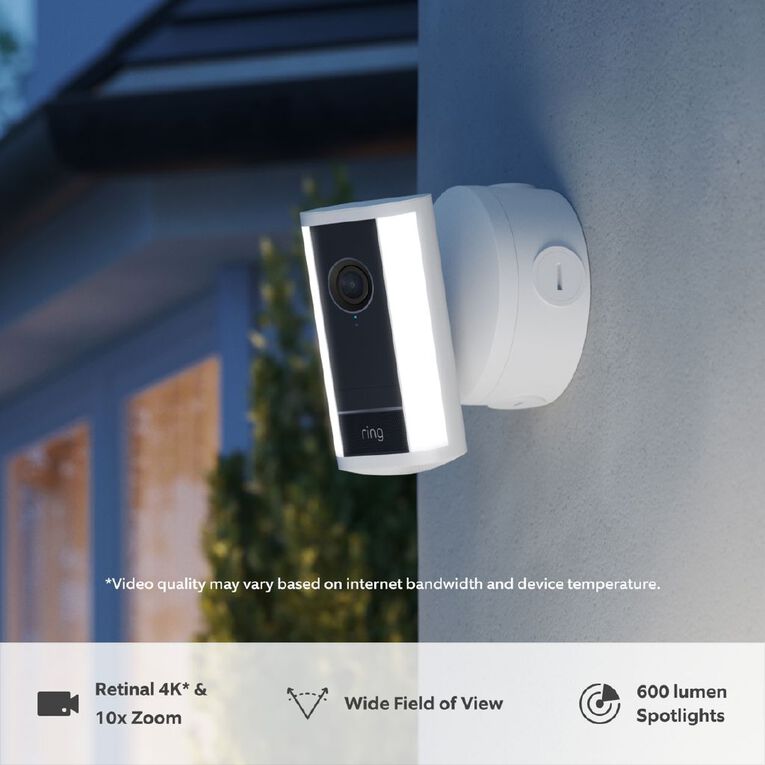 Ring Spotlight Camera Pro (2nd Gen) 4K Security Camera POE White, , hi-res