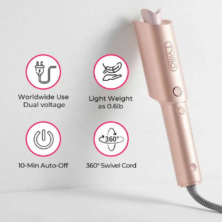 TYMO CurlPro Auto-Rotating Hair Curler Pink, , hi-res