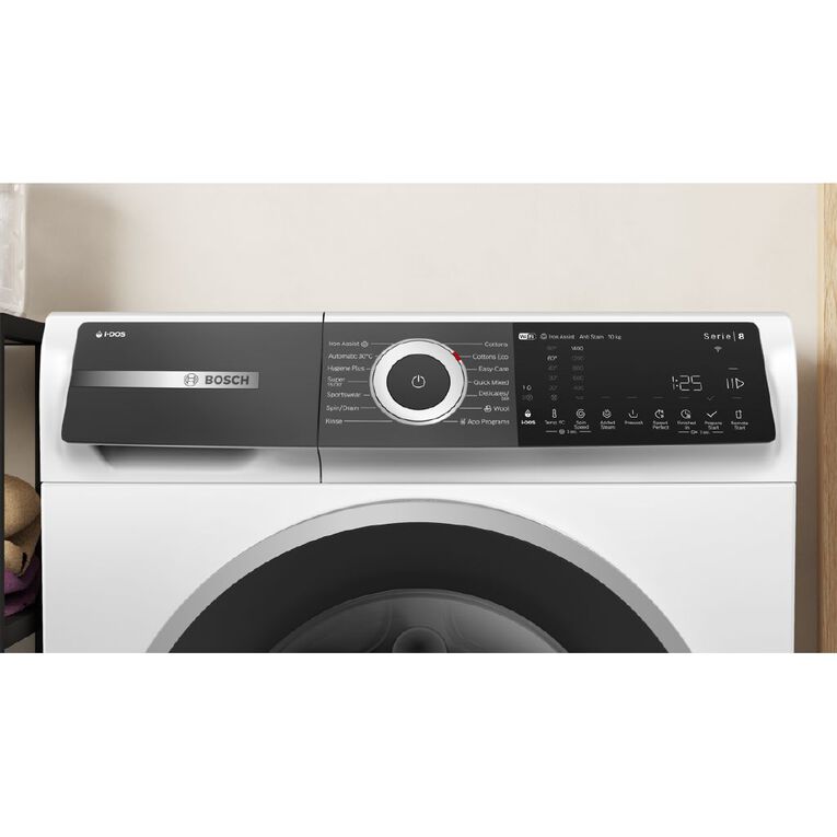 Bosch 10kg Series 8 Front Load Washing Machine - White, , hi-res