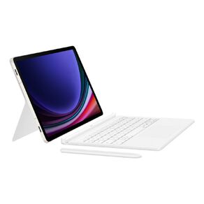 Samsung Galaxy Book Cover Keyboard with AI Key for Tab S10 FE S9 FE and S9 - White