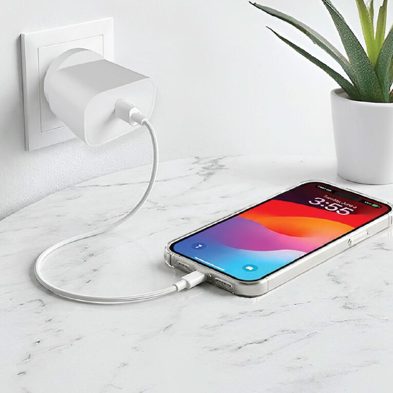 Laser USB-C 20W GaN Wall Charger -White, , hi-res