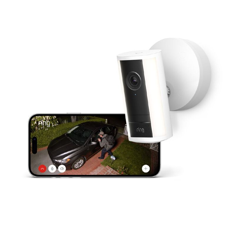 Ring Spotlight Camera Pro (2nd Gen) 4K Security Camera Wired White, , hi-res