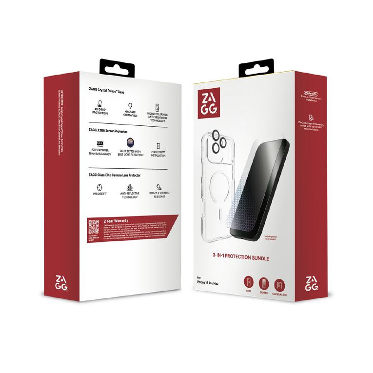 Zagg Premium 3-in-1 Protection Bundle for iPhone 18 Pro Max, , hi-res