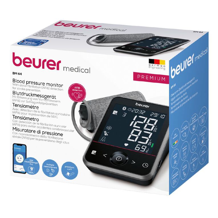 Beurer BM64 Bluetooth Upper Arm Blood Pressure Monitor, , hi-res