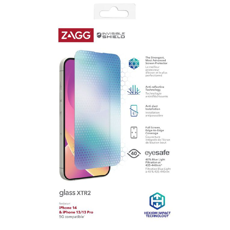 Zagg InvisibleShield Glass Screen Protector XTR Apple iPhone 16E, 14, 13, 13 Pro, , hi-res