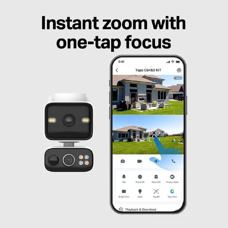 TP-Link Tapo C645D Solar-Powered Dual Lens Pan/Tilt Security Camera Kit, , hi-res